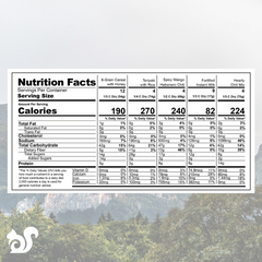 emergency 72 hour food kit nutrition facts panel