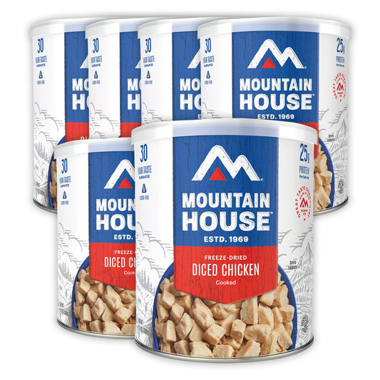 Mountain House Freeze Dried Diced Chicken Can 6 Pack Bundle