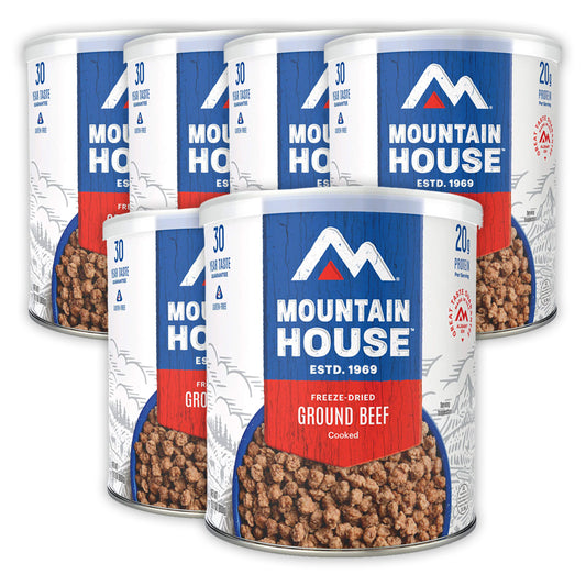 Mountain House Freeze Dried Ground Beef Can 6 Pack Bundle