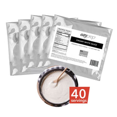 Emergency freeze dried creamy white sauce pouches