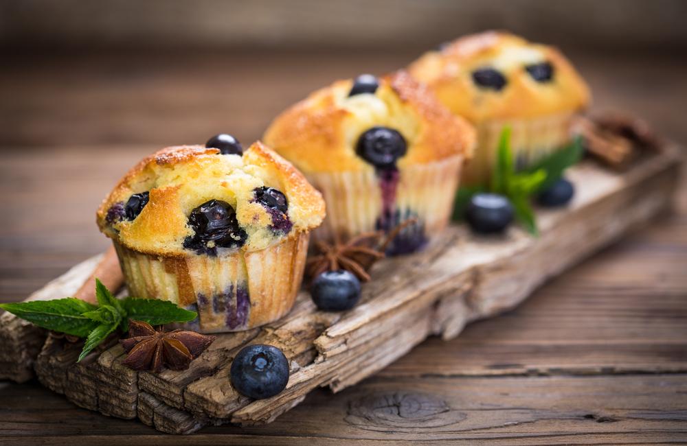 Blueberry Muffins From Freeze dried blueberries