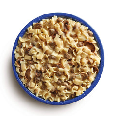 Mountain House Beef stroganoff prepared in bowl