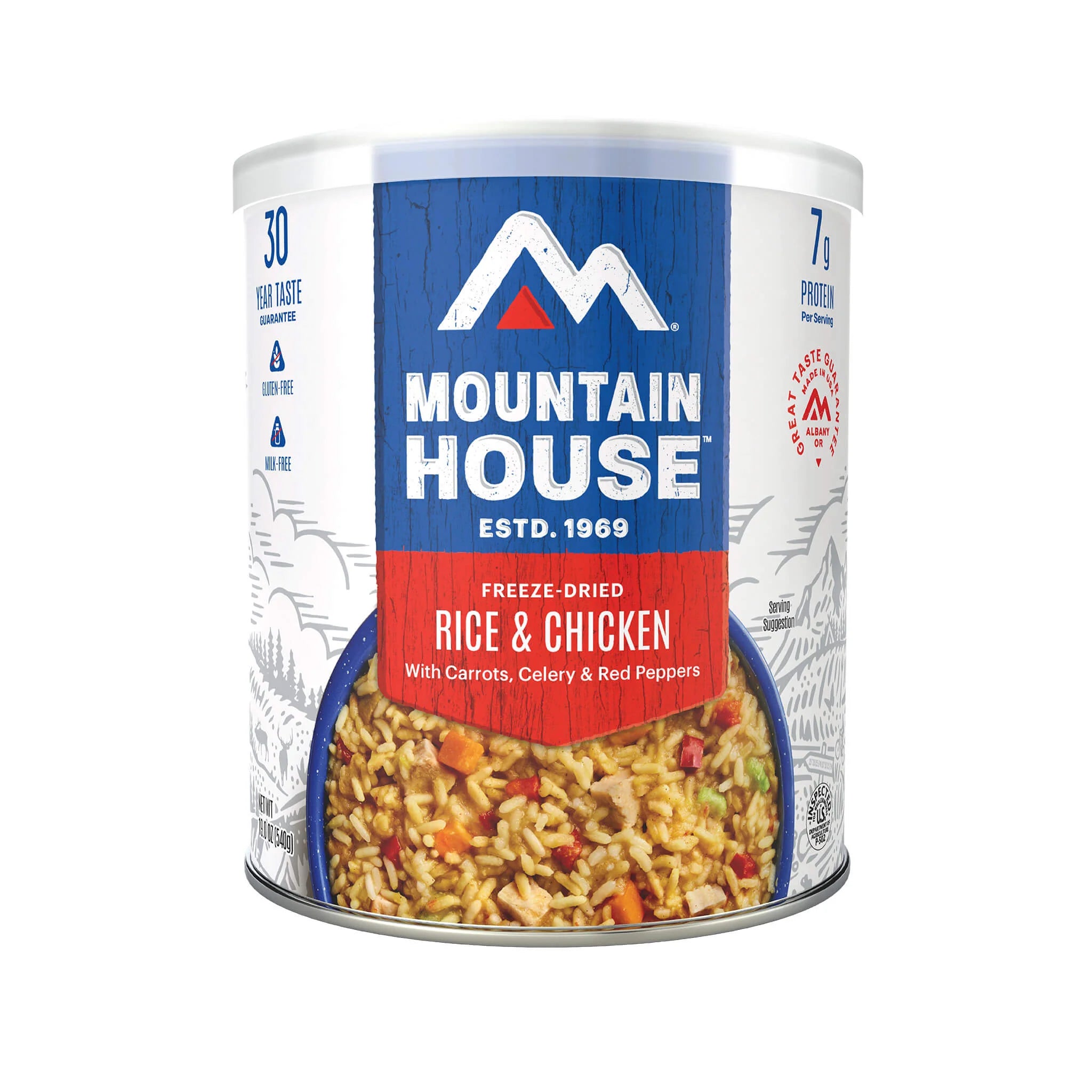 Mountain House Rice Chicken can front
