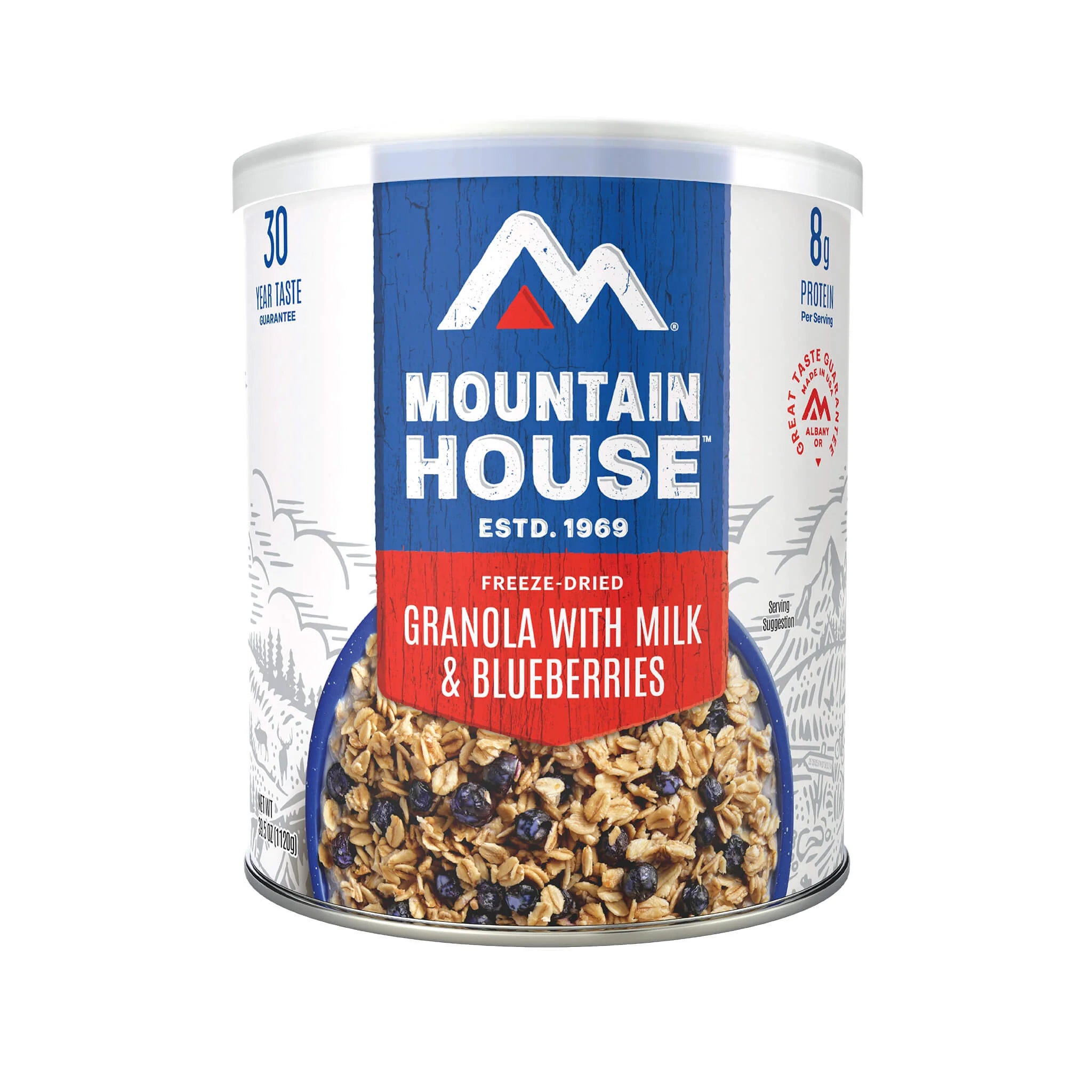 Mountain House Granola with Milk and Blueberries Can Front