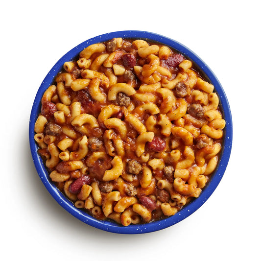 Mountain House chili mac with beef pro pak prepared