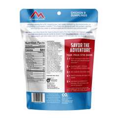 Mountain House chicken and dumplings back