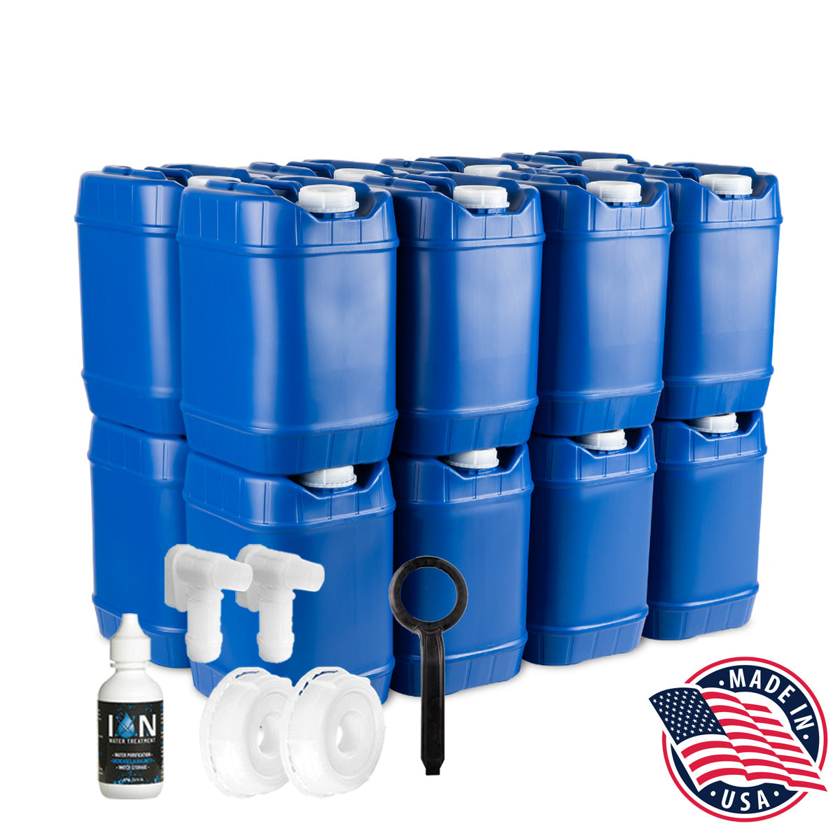 80-Gallon Stackable Water Container Essentials Kit - 16 QTY | Emergency ...