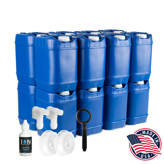 80-Gallon Stackable Water Container Essentials Kit