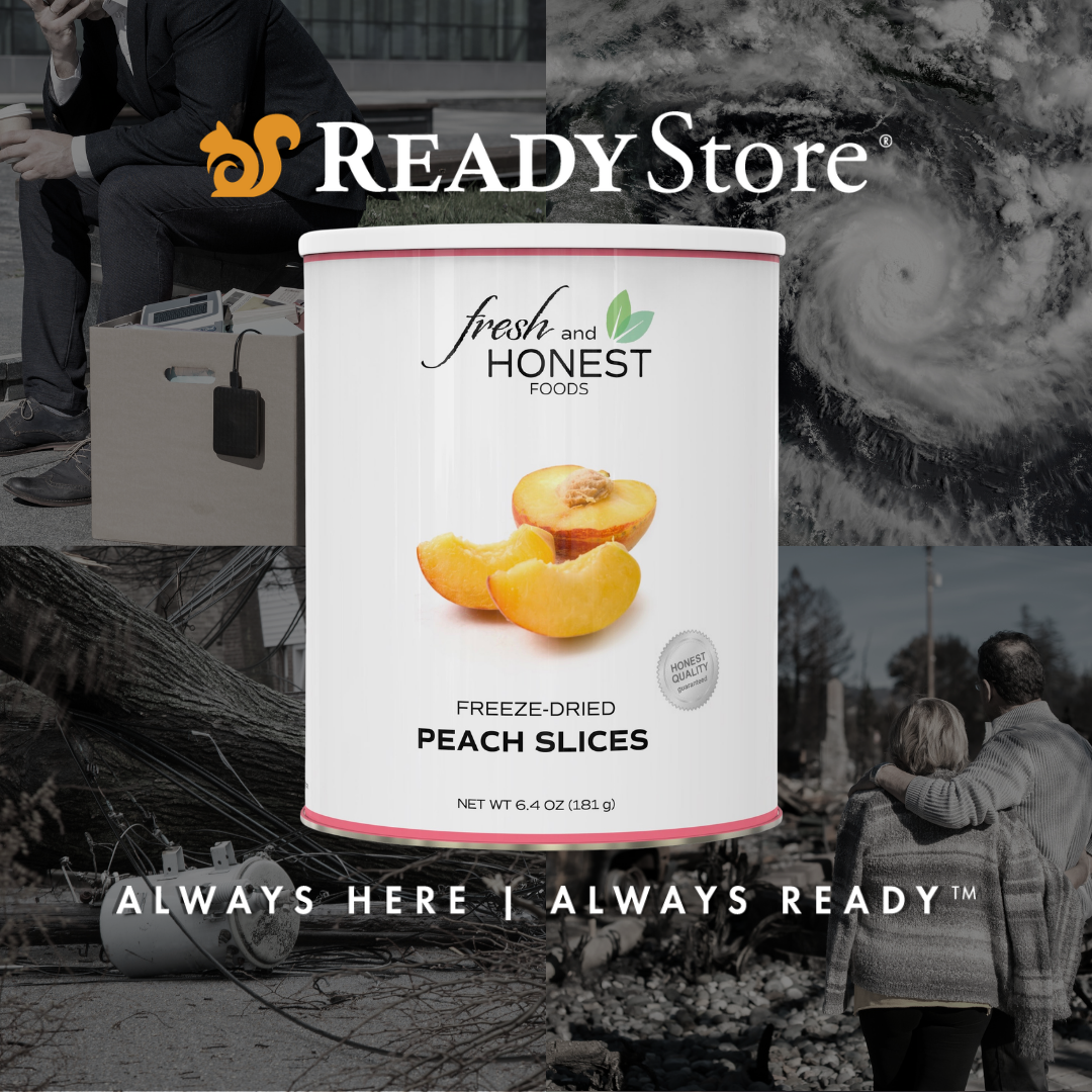 freeze dried peaches emergency food storage