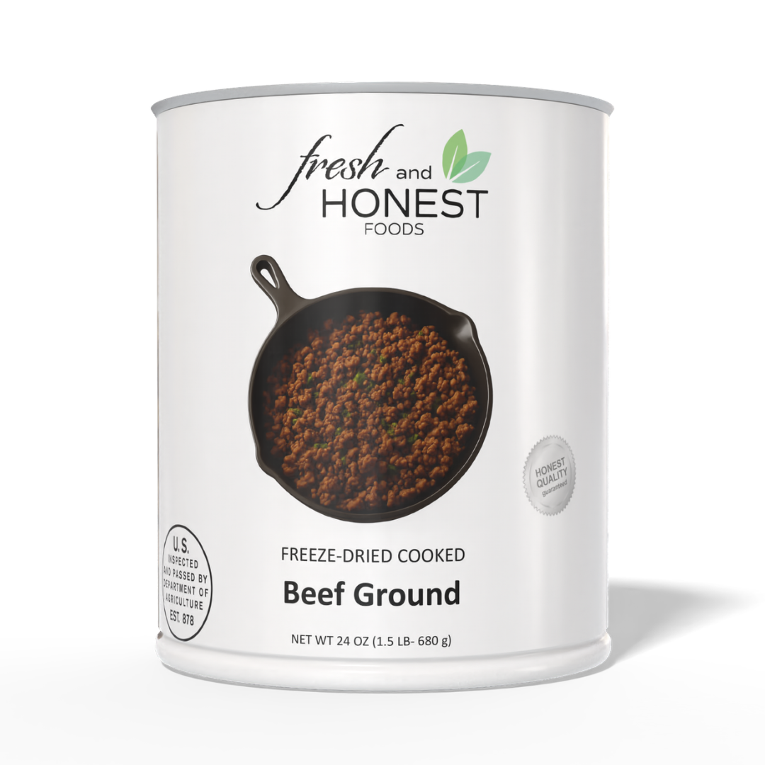 Freeze Dried Ground Beef from Fresh and Honest Foods - Emergency Food Storage