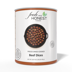 Freeze Dried Beef Dices from Fresh and Honest Foods - Emergency food storage