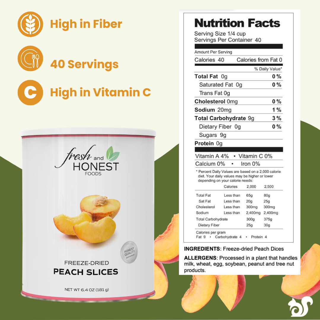 Fresh and honest freeze dried peaches slices benefits nutrition facts
