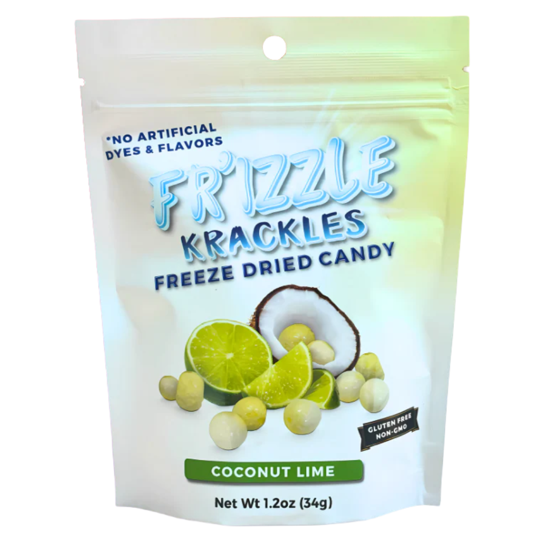 Freeze Dried Candy Krackles Coconut Lime No Artificial Dyes and Flavors