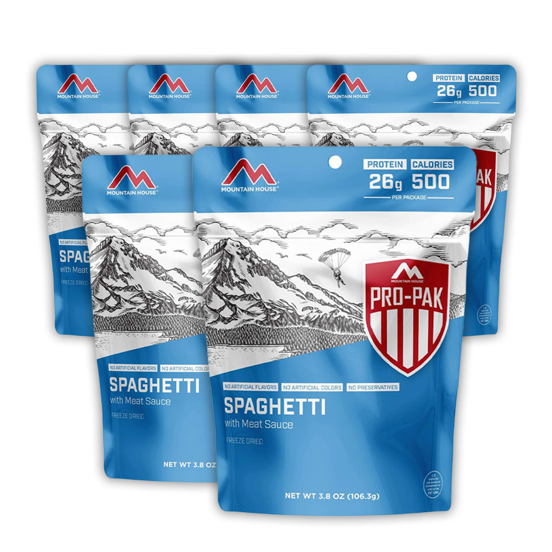 Mountain House spaghetti with meat sauce packages 6 pack bundle