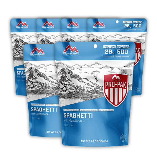 Mountain House spaghetti with meat sauce packages 6 pack bundle