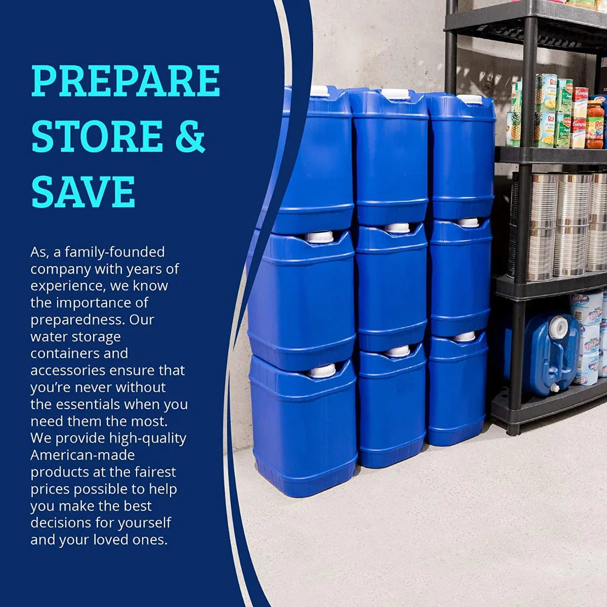 Essential Storage Containers 30-Gallon Stackable Water Container Essentials Kit - 6 QTY | Emergency ...